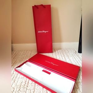 Salvatore Ferragamo tie bag and box with tissue paper EMPTY